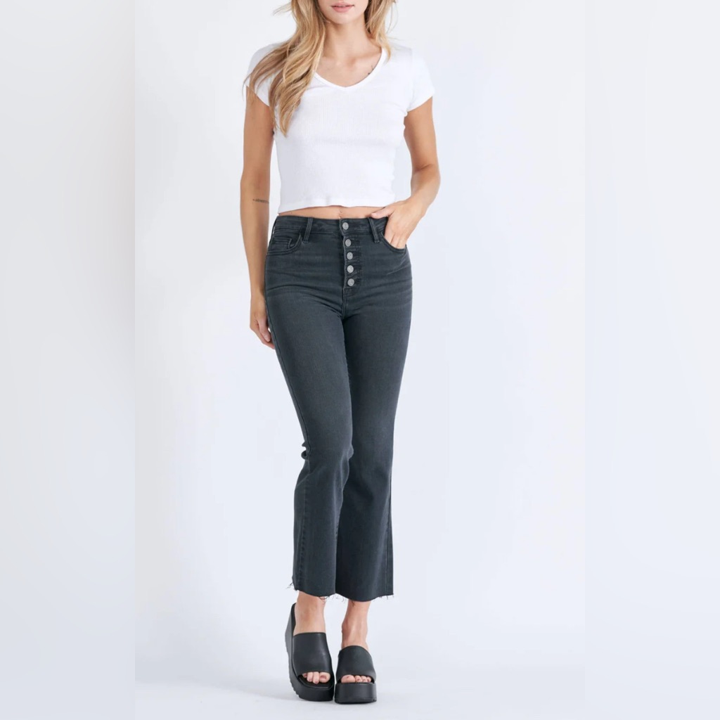 Anthropologie Pilcro Letterpress High Rise Charcoal Flare Jeans. Women Size 27